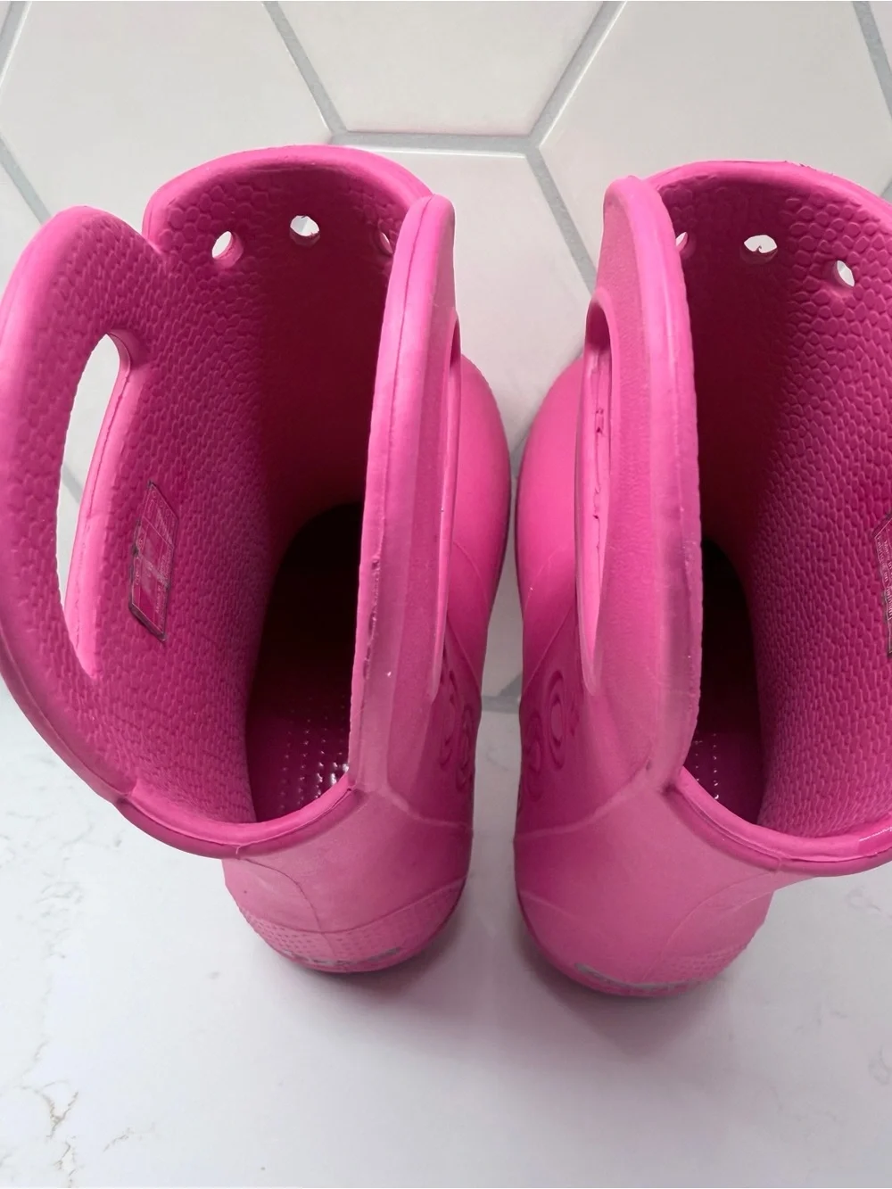 CROCS Kids Handle It Pull-On Rain Boots Pink Size C 13